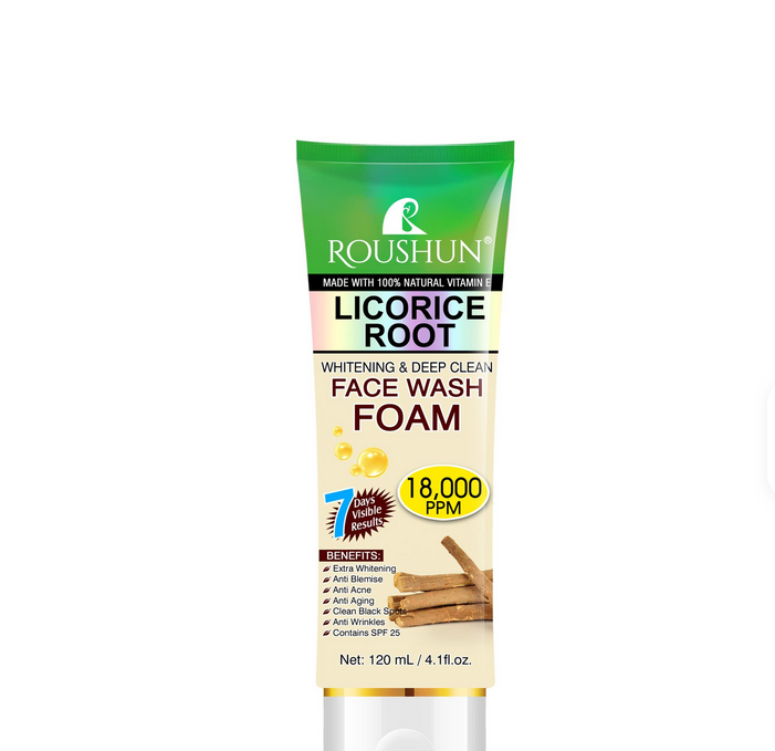 ROUSHUN Licorice Whitening & Deep Clean Face Wash 120ml