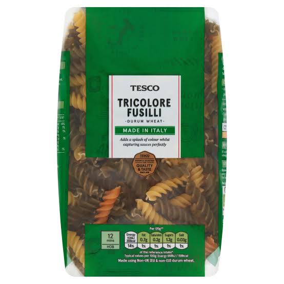 Tesco Tricolore Fusilli Pasta Twists 500g