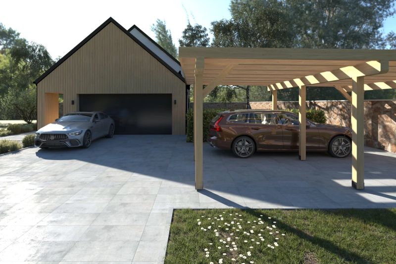 Pergola 1 s pultovou střechou 6,2×7m