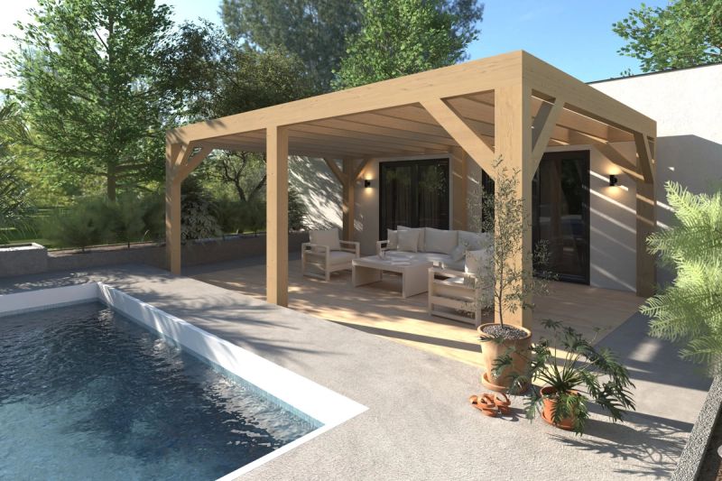 Pergola 6 — pultová 4,1 × 5,9 m