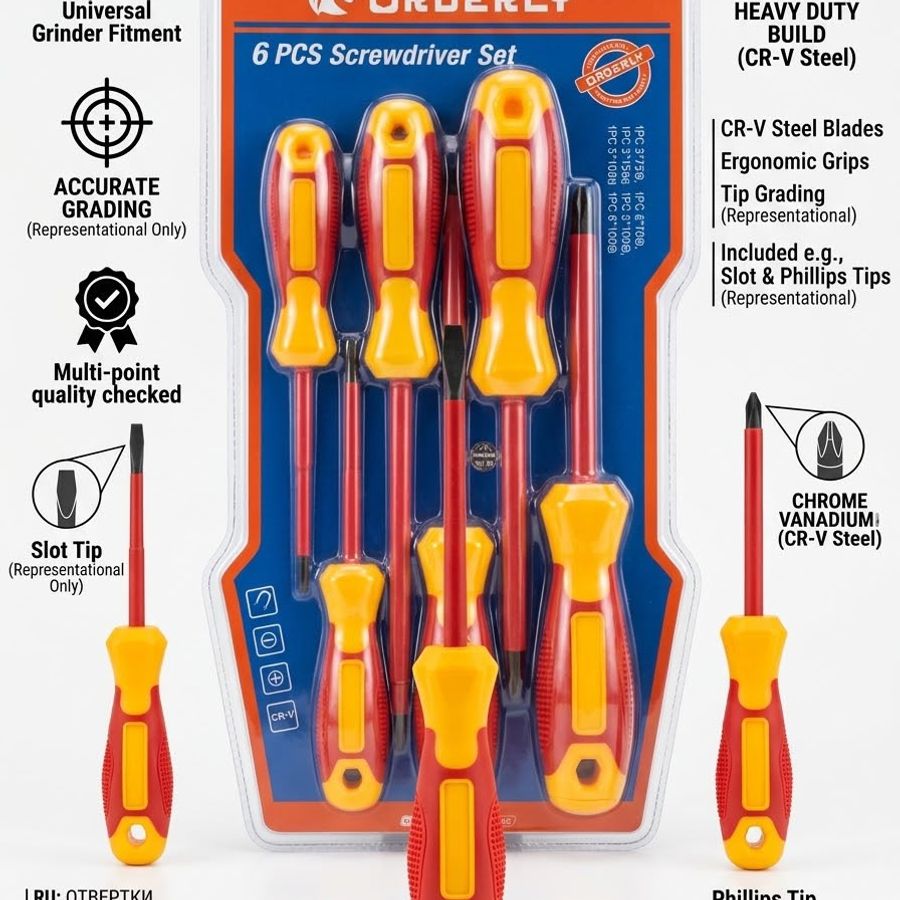 6-Piece Screwdriver Set (Red and Yellow)