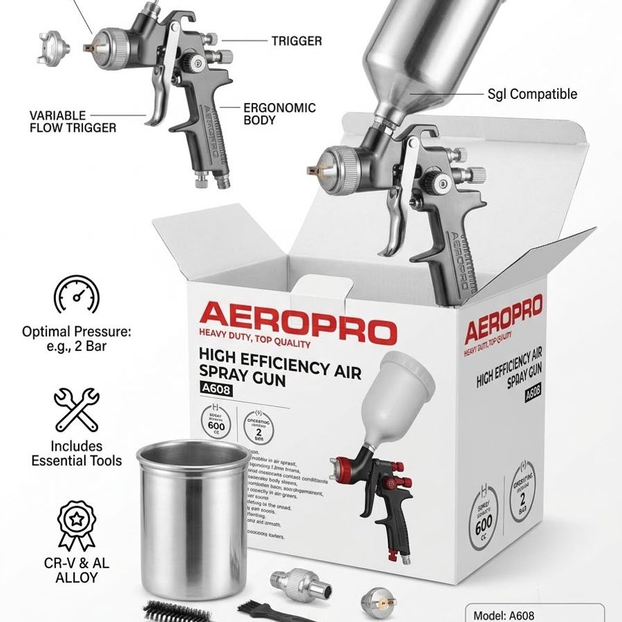 Italian top-feed spray gun