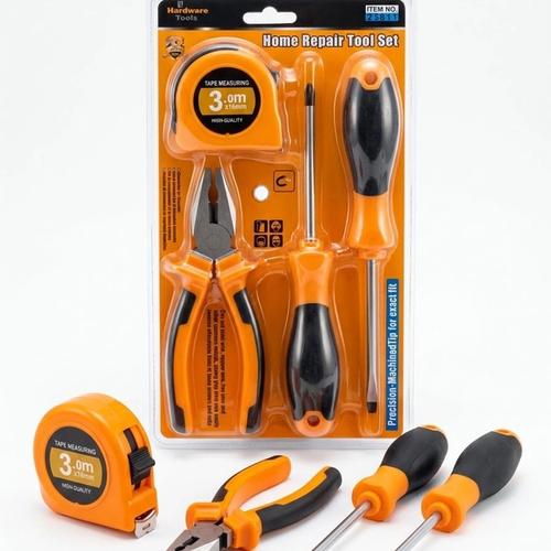 Pliers, screwdrivers, and measuring tape set