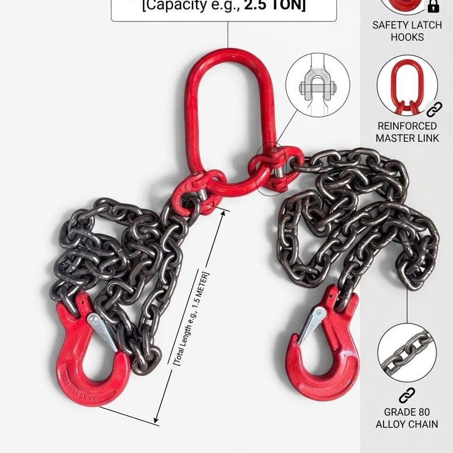 3-Ton 1-Meter Double-Leg Chain Sling