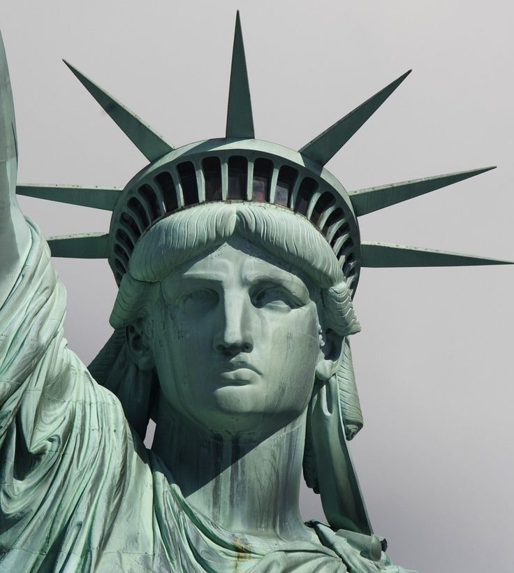 The oxidised Statue of Liberty
