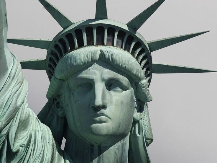 The oxidised Statue of Liberty
