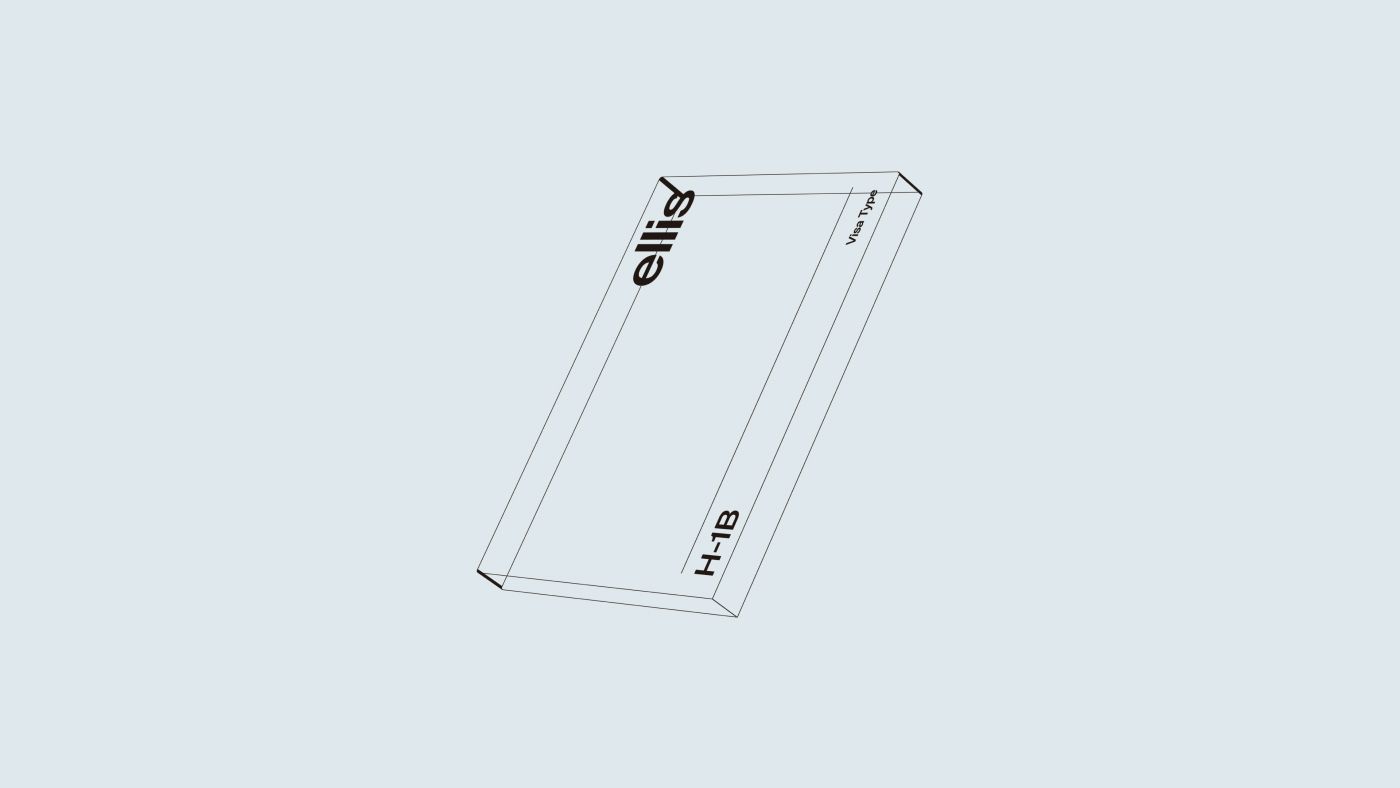 Isometric line drawing of an Ellis H-1B card