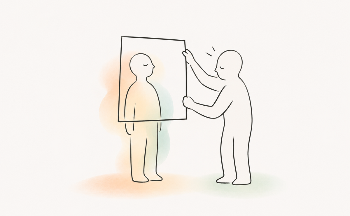 A supervisor assesses a therapist through a rigid frame while the therapist extends beyond it, representing how neurotypical standards can misjudge autistic competence.