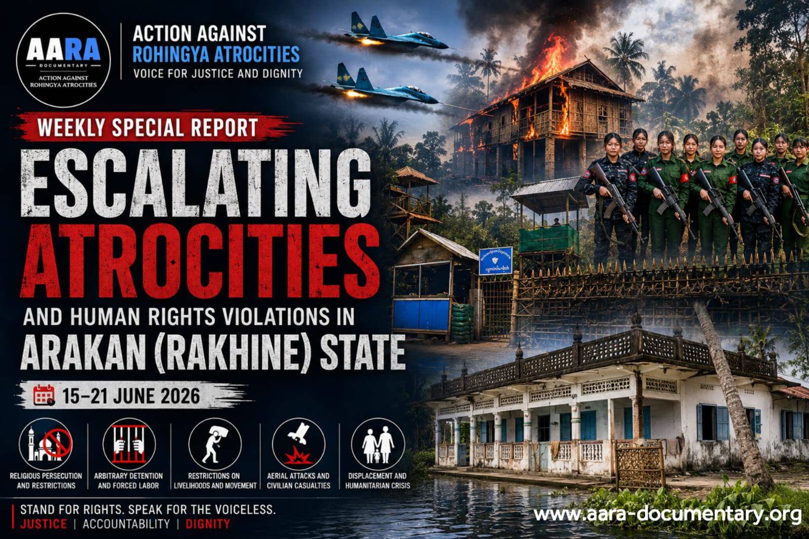 AARA Weekly Special Report: Escalating Human Rights Violations Against Rohingya in Rakhine State | 15–21 June 2026