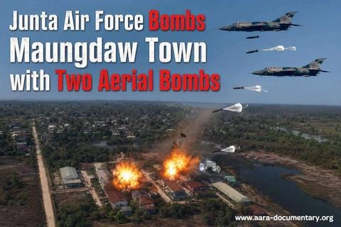 Junta Air Force Bombs Maungdaw Town with Two Aerial Bombs