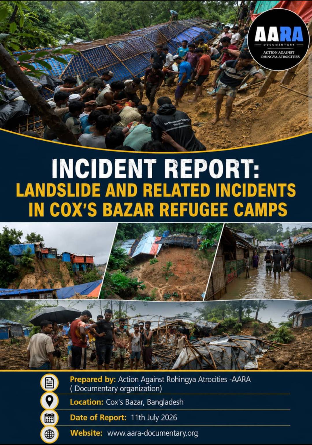 AARA's Incident Report: Deadly Landslides and Related Fatal Incidents in the Rohingya Refugee Camps, Cox's Bazar