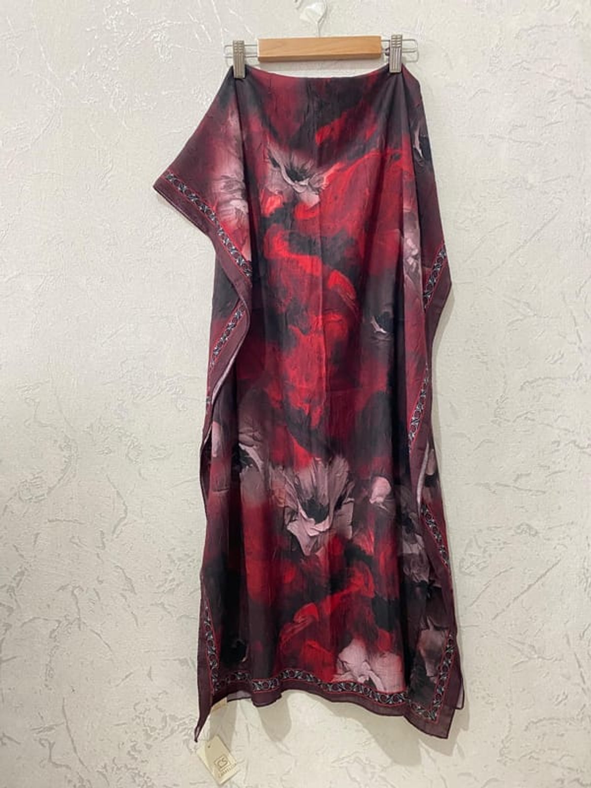 Sera Desen Kraş Şal - Bordo