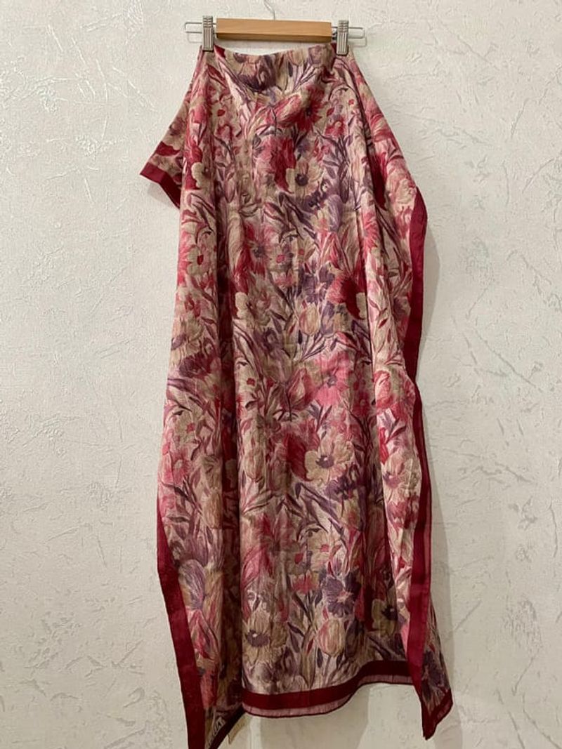 Paradise Kraş Şal -  Bordo Bej