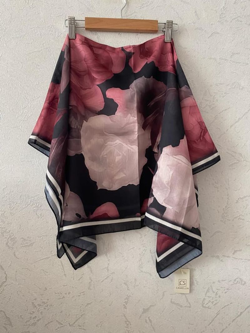 Lotus Desen Soft Eşarp - Bordo