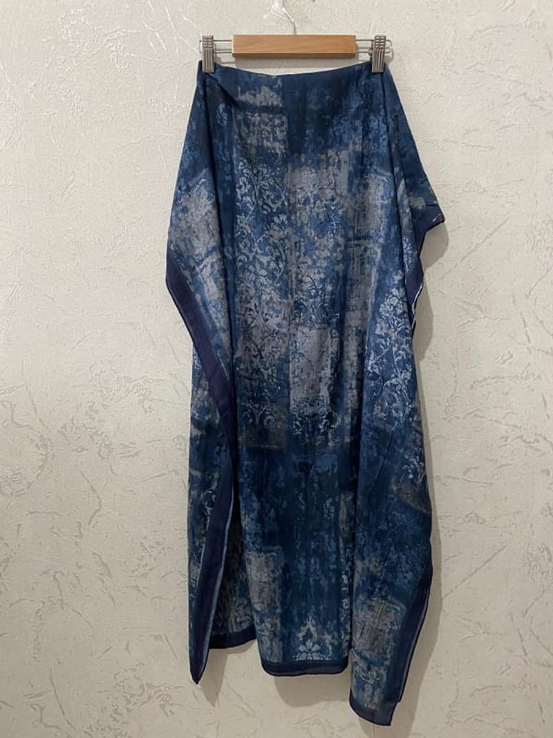 Mahzel Kraş Şal - Lacivert - Gri