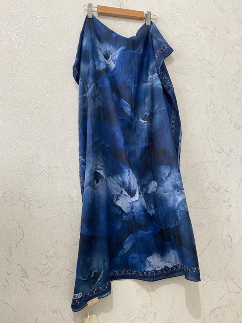 Sera Desen Kraş Şal - Lacivert 