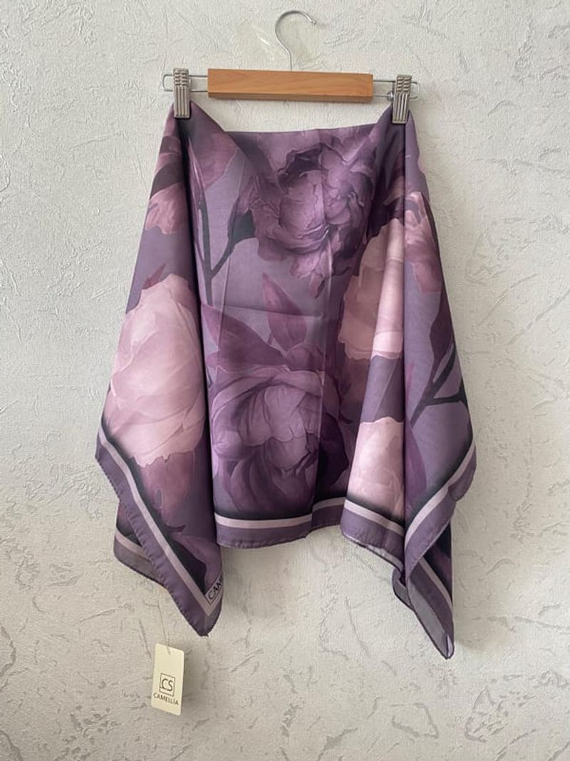 Lotus Desen Soft Eşarp - Lila