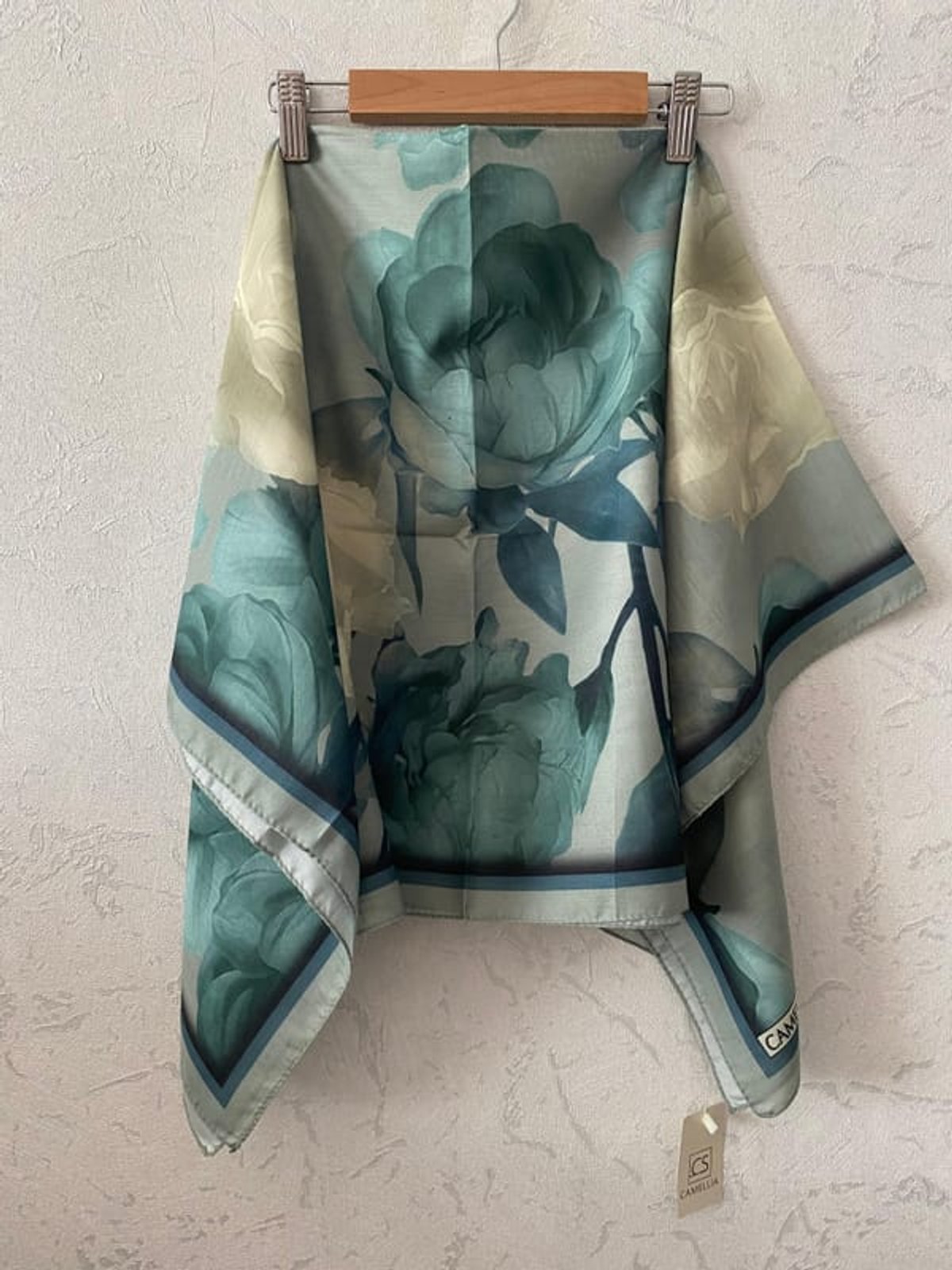 Lotus Desen Soft Eşarp - Yeşil