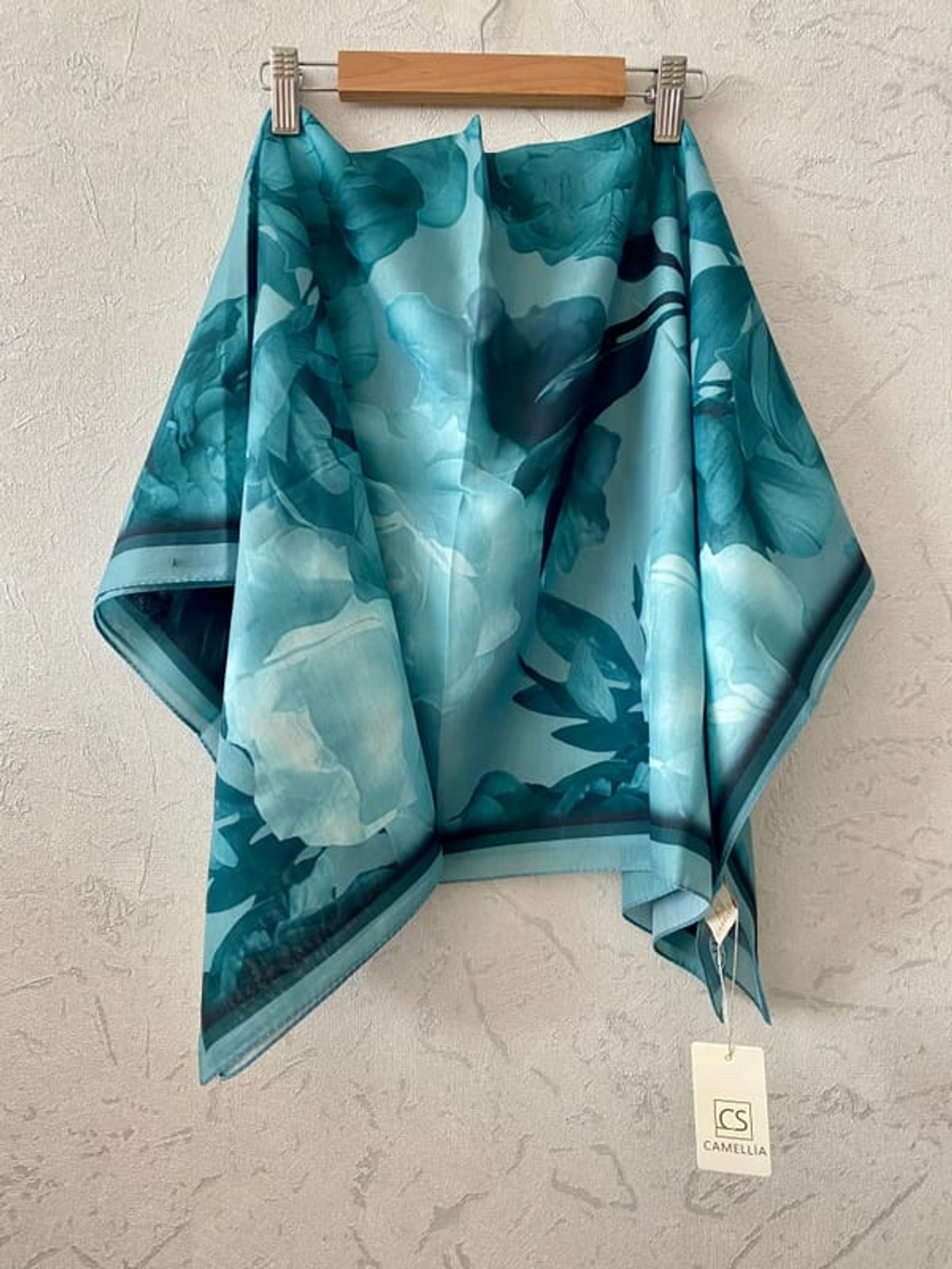 Lotus Desen Soft Eşarp - Turkuaz 