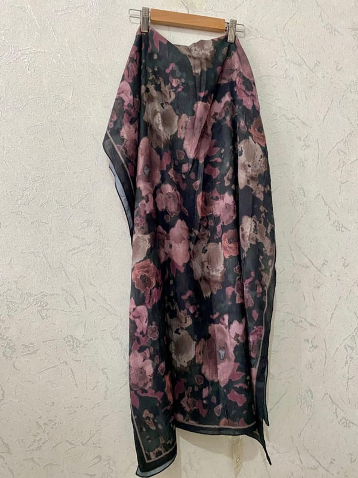 Pretty Kraş Şal- Siyah- Pudra 