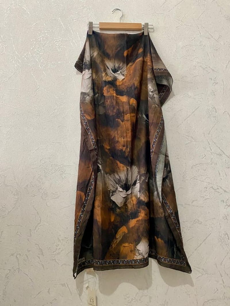 Sera Desen Kraş Şal - Kahve