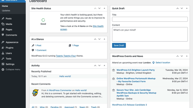 WordPress screenshot