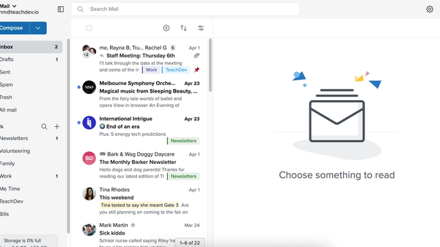Fastmail screenshot