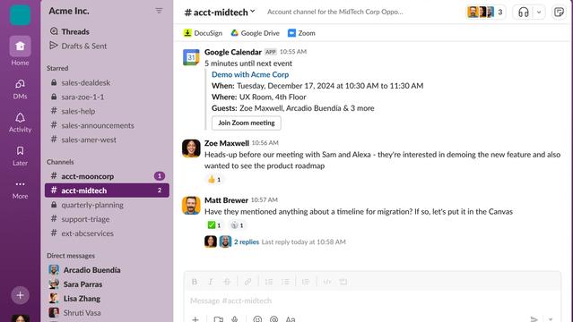 Slack screenshot