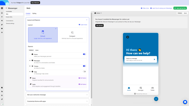 Intercom screenshot