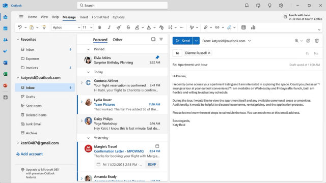 Outlook Email screenshot