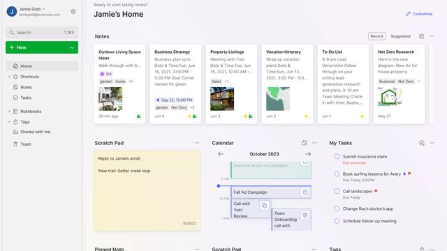 Evernote screenshot