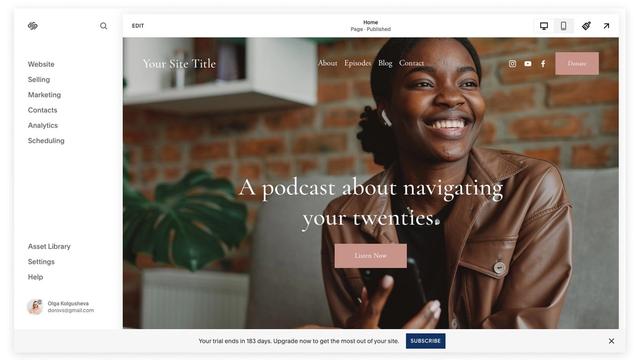 Squarespace screenshot
