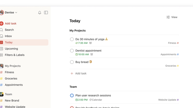 Todoist screenshot