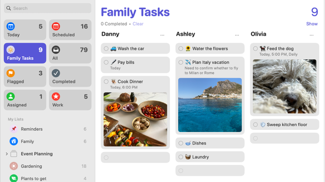 Apple Reminders screenshot