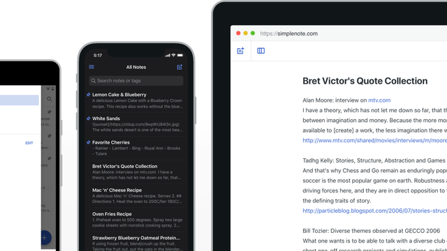 Simplenote screenshot