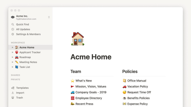 Notion screenshot