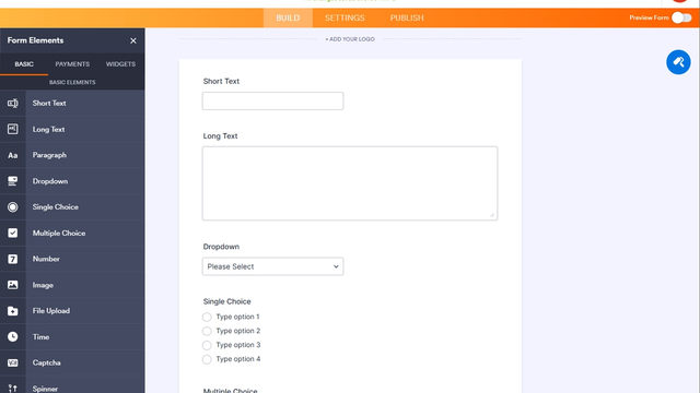 Jotform screenshot