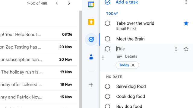Google Tasks screenshot