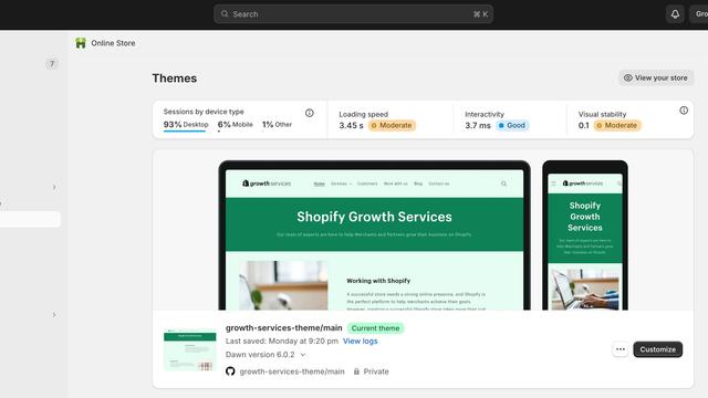 Shopify screenshot