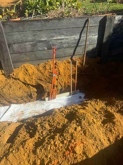 Conduit feeds stubbed up for Palmwoods pool equipment, circuit and lighting