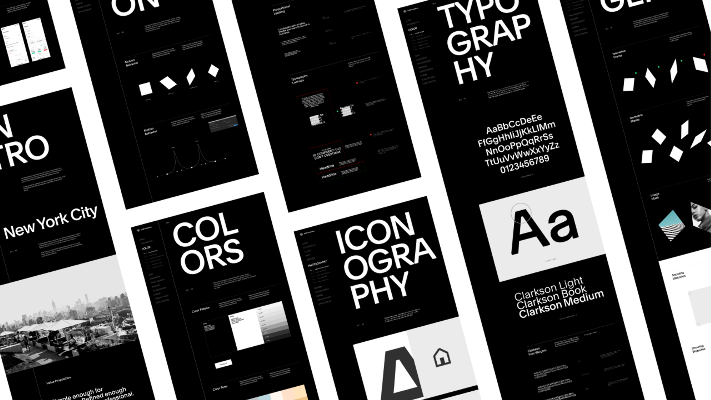 Layout examples of the Squarespace brand guidelines website