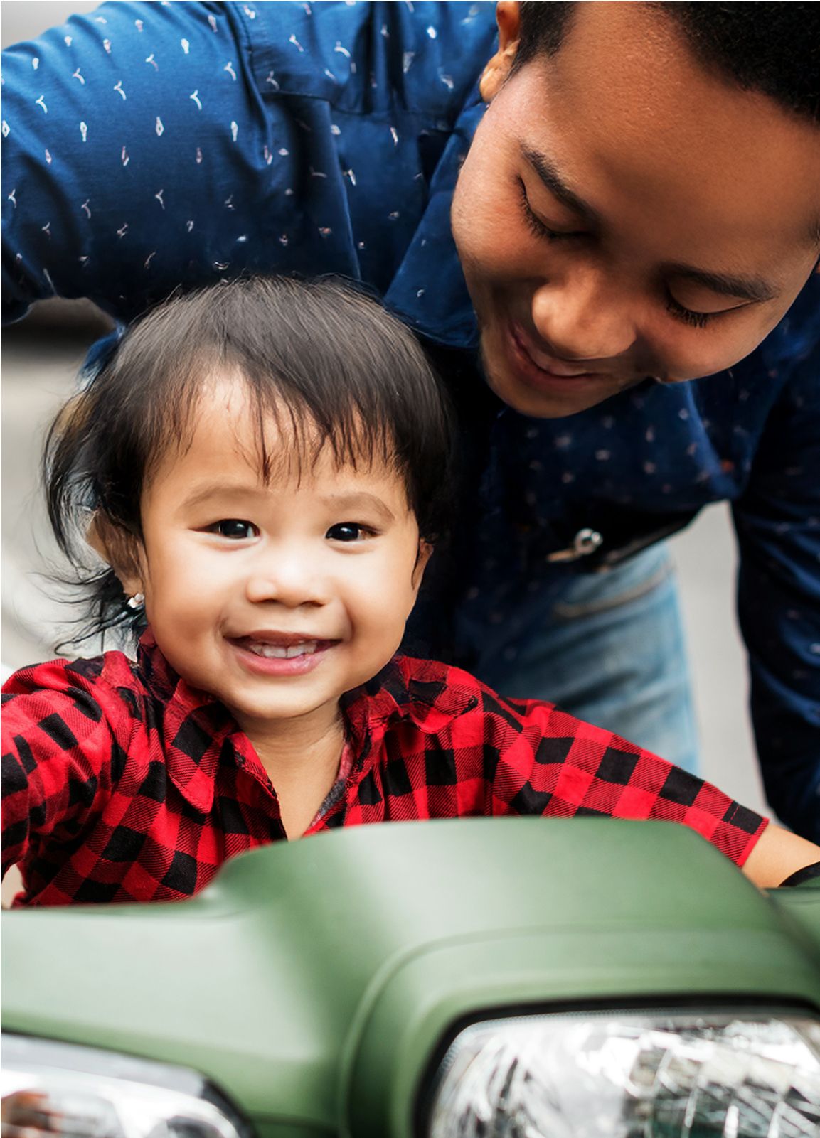 Your Journey, Our Promise — Kids with Father riding the Motorcycle