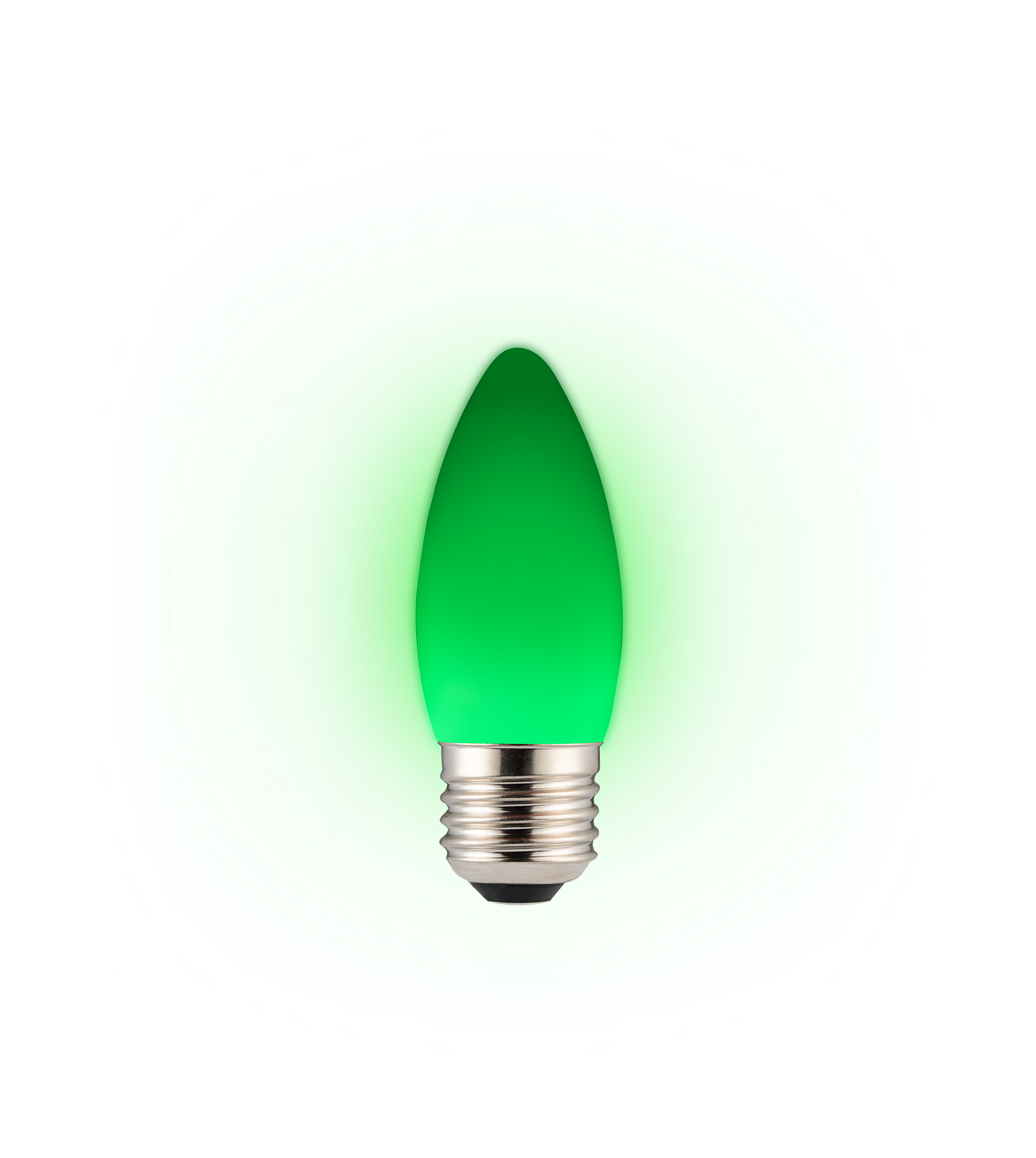 C35 Candle Bulb E27 Base, Green display image