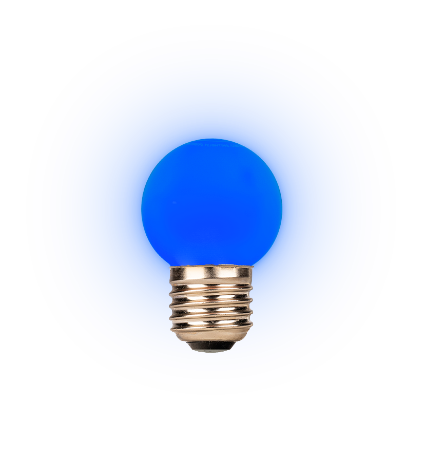 G45 Fancy Round Bulb - Blue display image