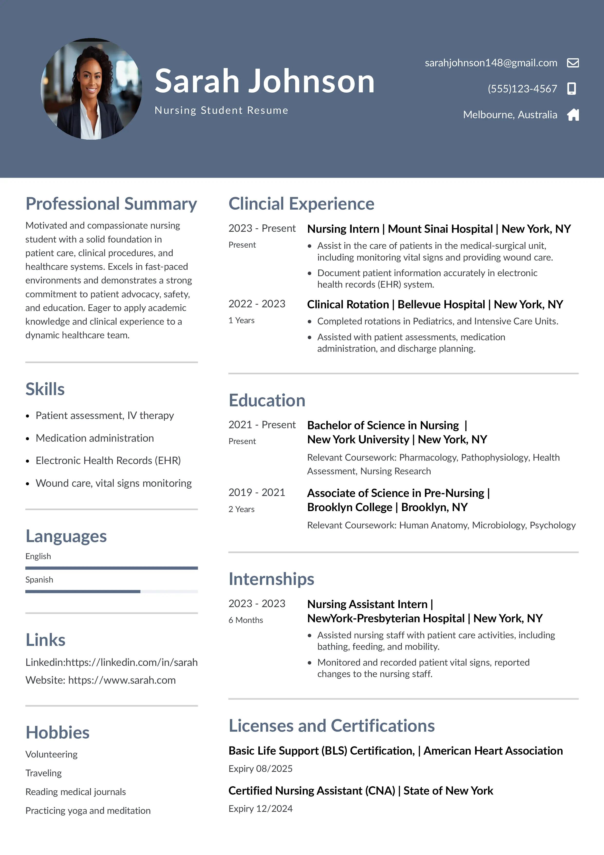 nurse resume examples and templates for 2024 (free) · instaresume.io