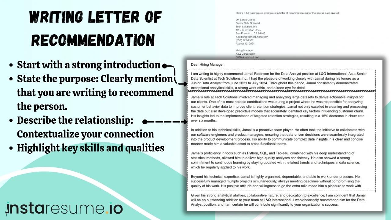 Writing letter of recommendation 
