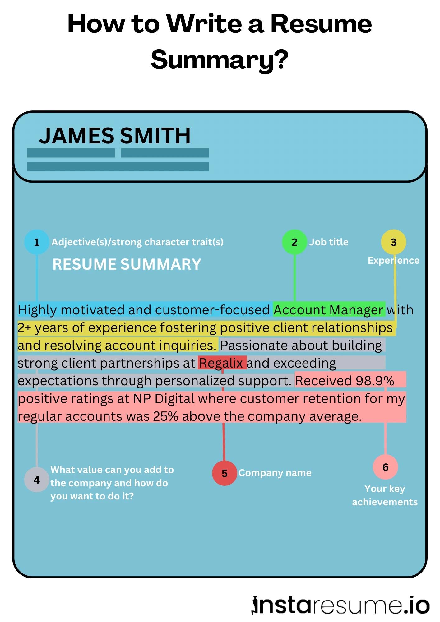 resume summary example