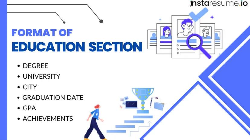 Format of education section