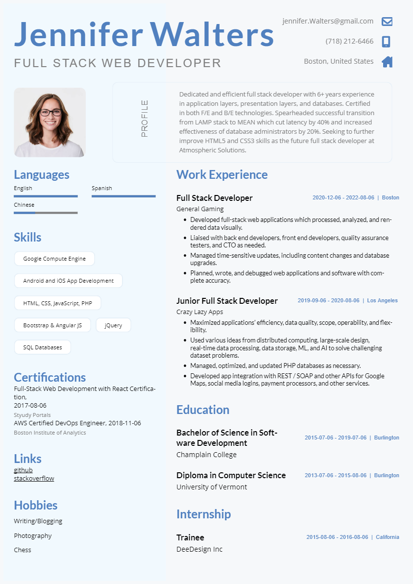 College CV Template