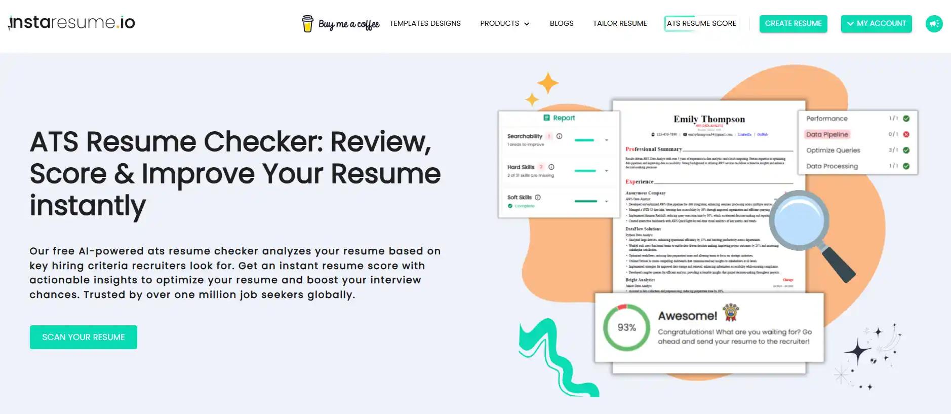 Instaresume.io ATS Resume Checker